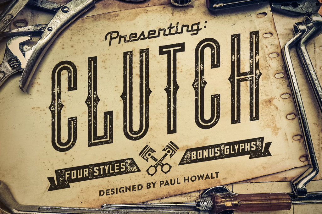 Clutch Font Family + Bonus Icons