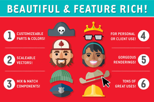 Noggins Vector Avatar Pack