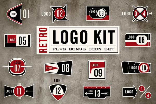 Retro Logo Kit + Bonus Icons