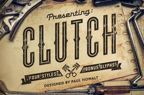 Clutch Font Family + Bonus Icons